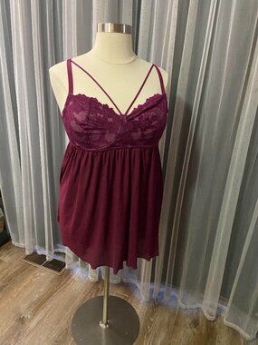 Torrid Curve Wine Lace strappy Baby Doll size 4